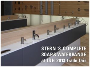 Sterns Complete Soap Water Range at ISH 2013 trade fair - Stern’s Special Touch & Germ Free Soap Dispensers Edition
