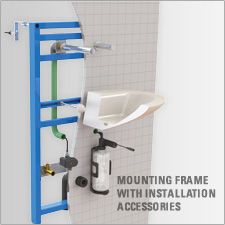 MOUNTING FRAMES FOR SOAP AND WATER SYSTEMS