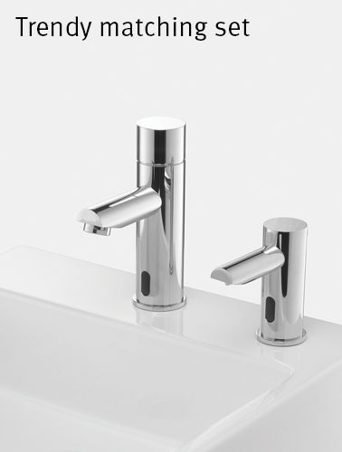 Electronic lavatory faucet and soap operated by IR sensor Trend matching set - New Products At The Upcoming BDNY In NYC
