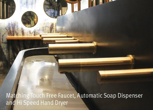 Stern rose gold tubular soap dispense - Staying in Touch in a Touchless World!