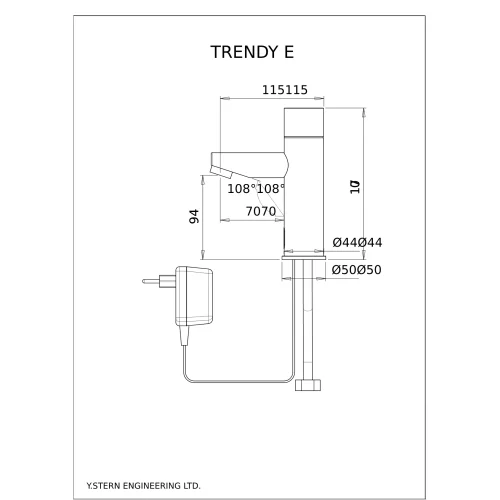 Dimensional Drawing Touchless Deck Faucet Trendy E pdf - TRENDY