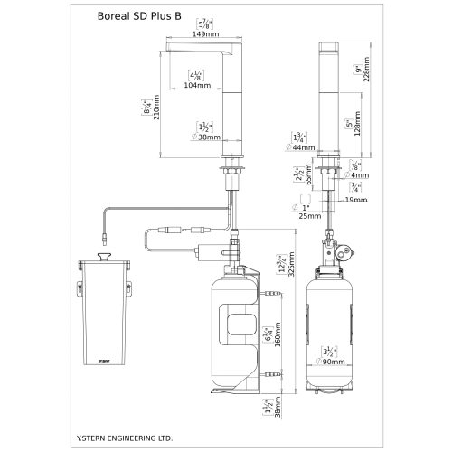 Boreal Plus Automatic Soap Dispenser B Dimensional Drawing - Boreal Plus Automatic Soap Dispenser