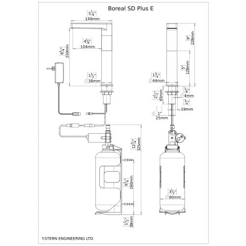 Boreal Plus Automatic Soap Dispenser E Dimensional Drawing - Boreal Plus Automatic Soap Dispenser