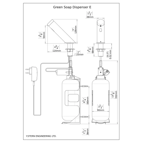 Dimensional Drawing Touchless Automatic Soap Dispenser Green SD E pdf - Green Automatic Soap Dispenser